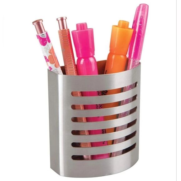 📷🩵Brushed Stainless Steel Magnetic Pen/Pencil/Makeup Brush Holder - Picture 2 of 7